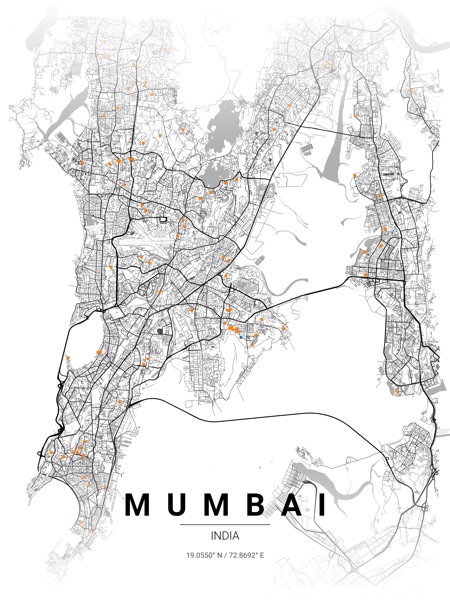 Mumbai Contrast Zones map poster