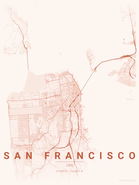 San Francisco Sunset map poster